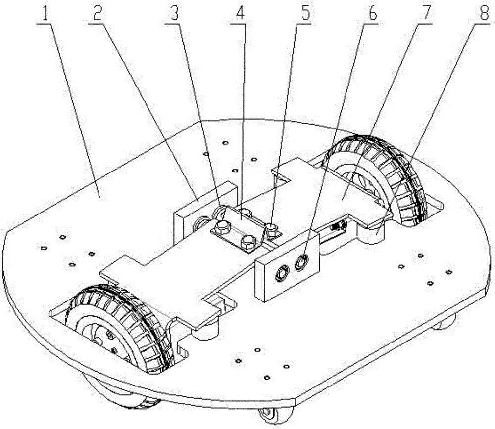 Suspension device for wheeled mobile robot