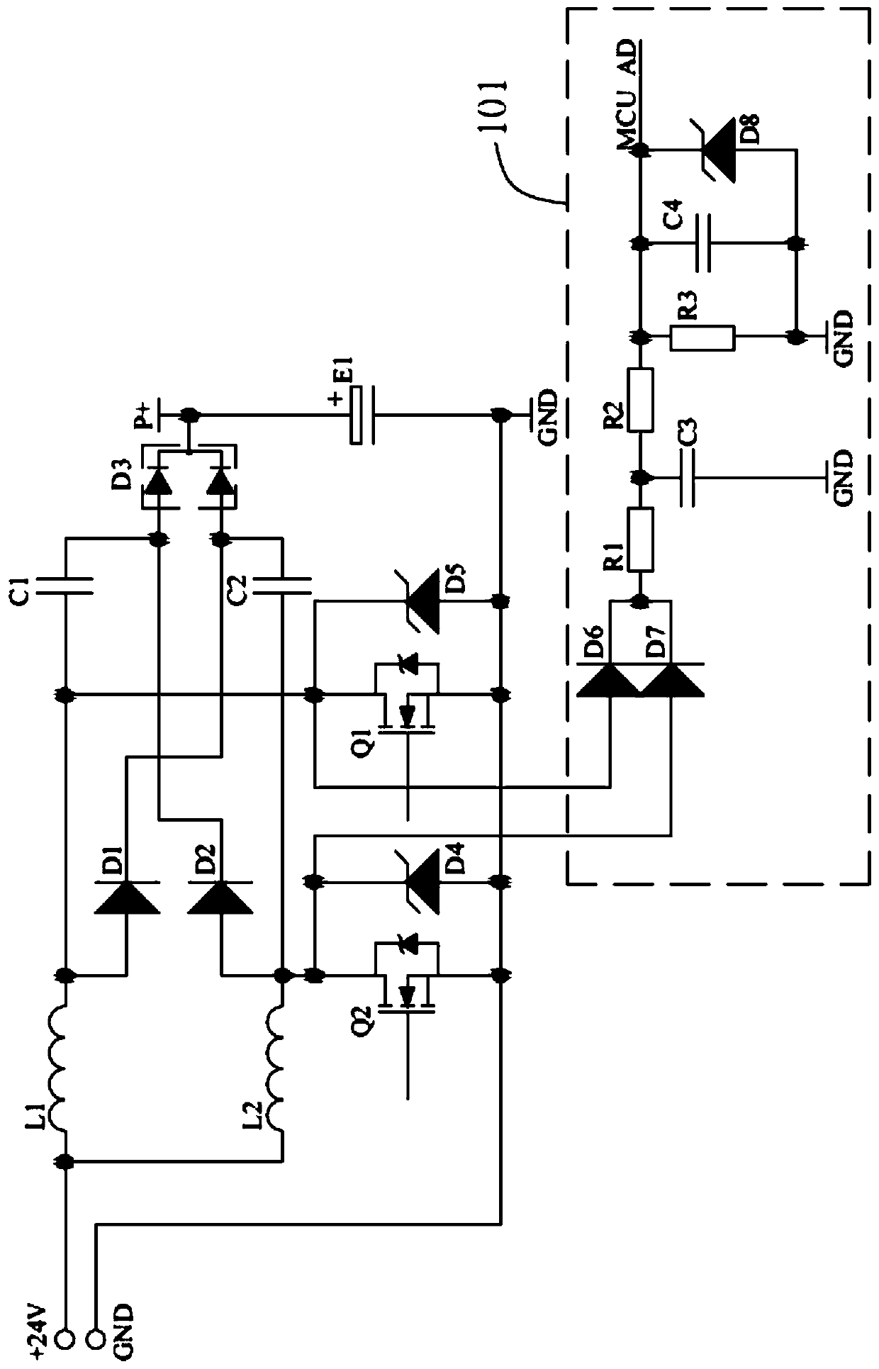 Power supply circuit, circuit fault detection method, circuit board and vehicle-mounted air conditioner