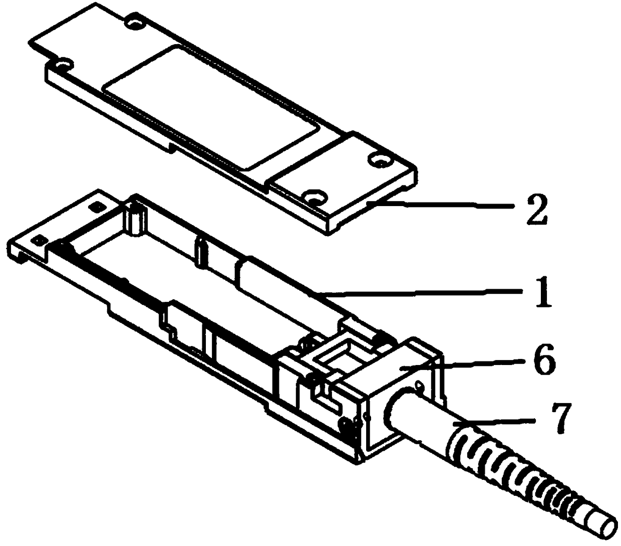 Quad small form-factor pluggable (QSFP) optical module with tail fiber