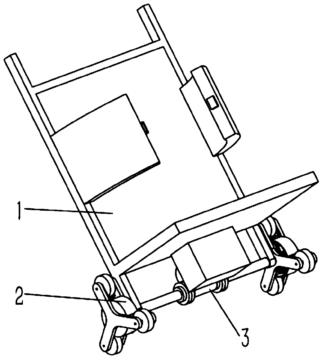 Trolley suitable for different stair heights