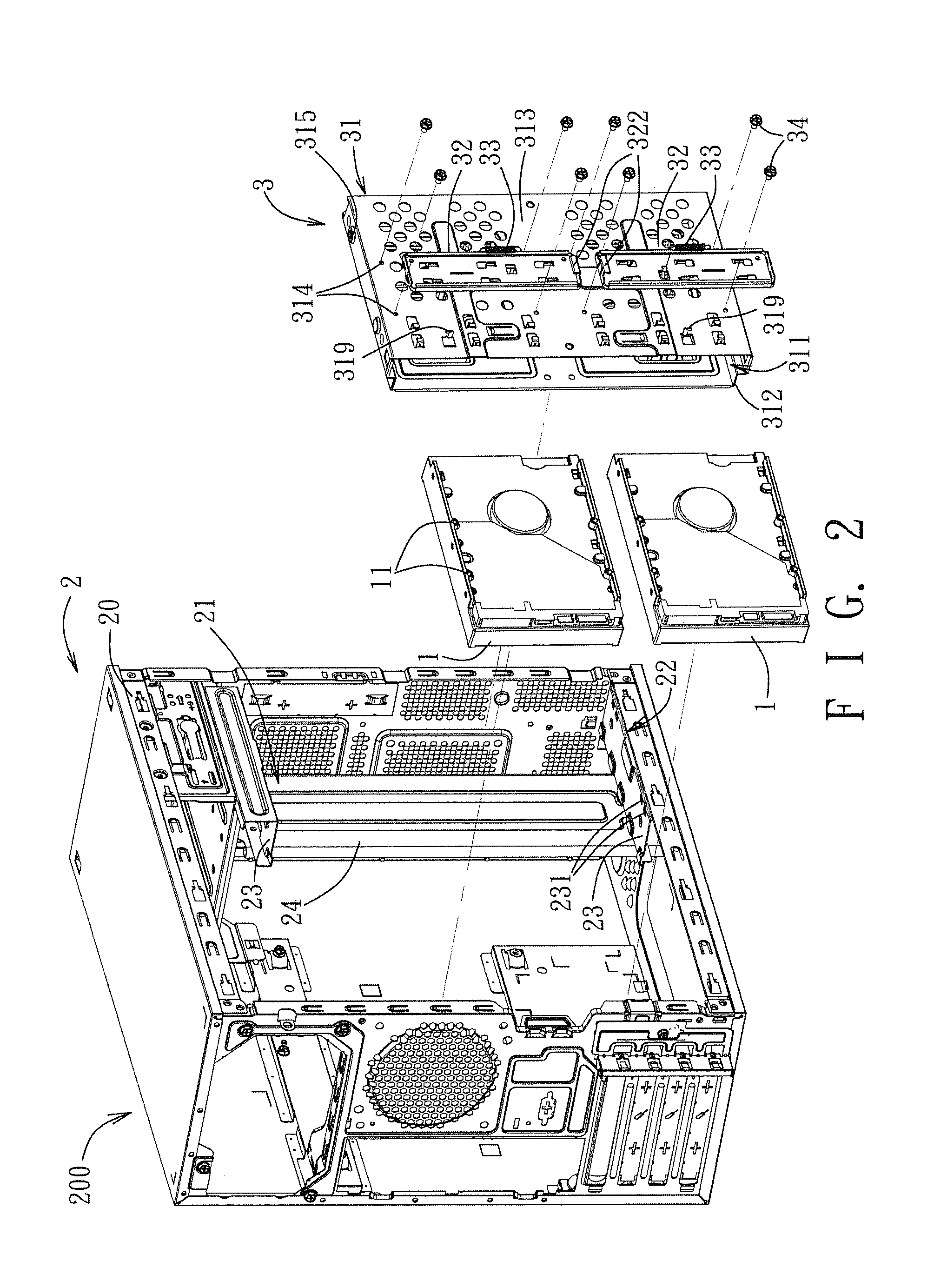 Housing having a carrier device