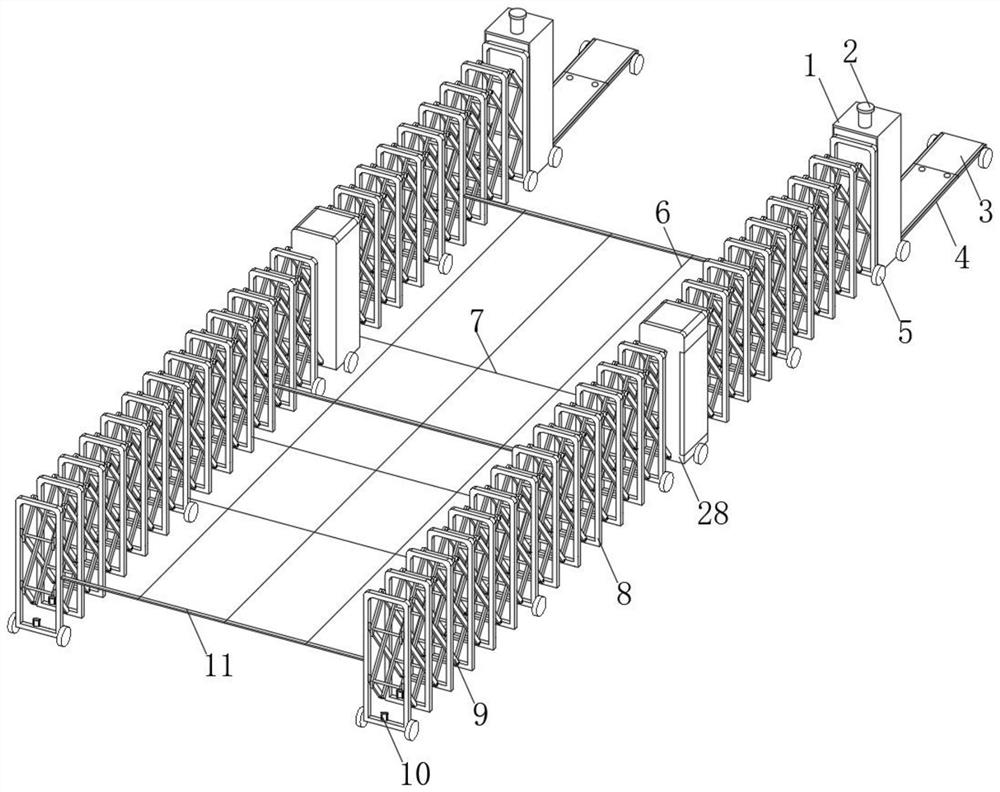 Wheat lodging resisting device in wheat field