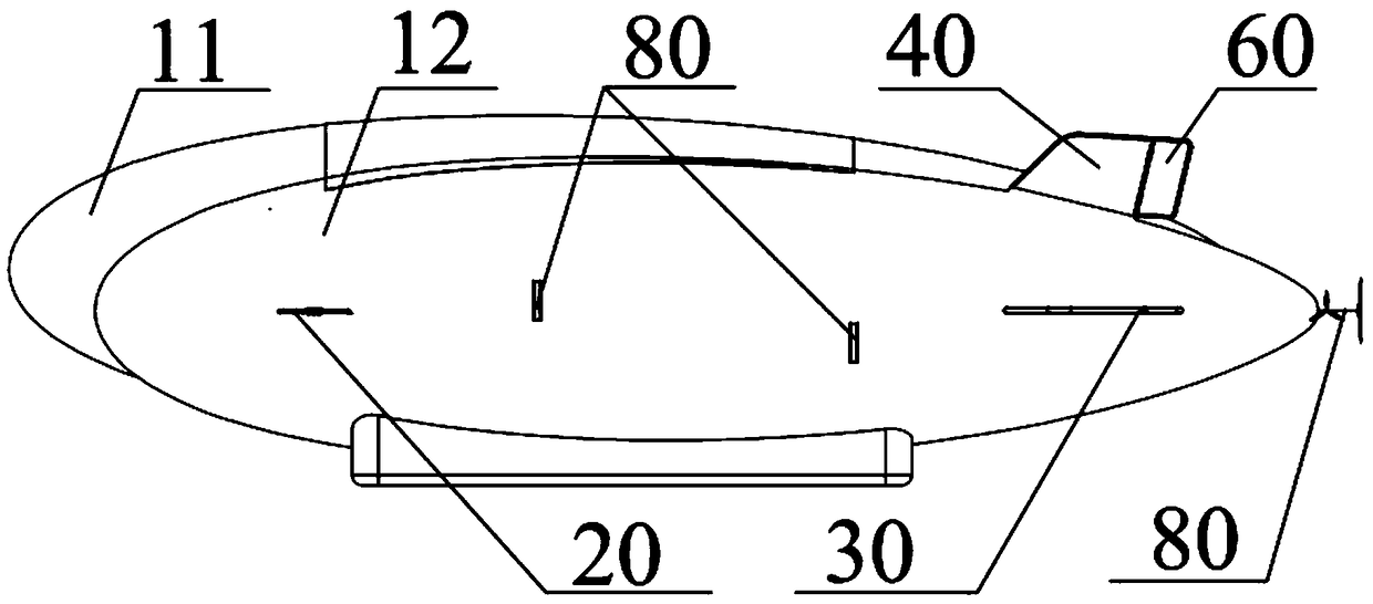 Stratospheric airship with full-motion front wings and mobile counterweight