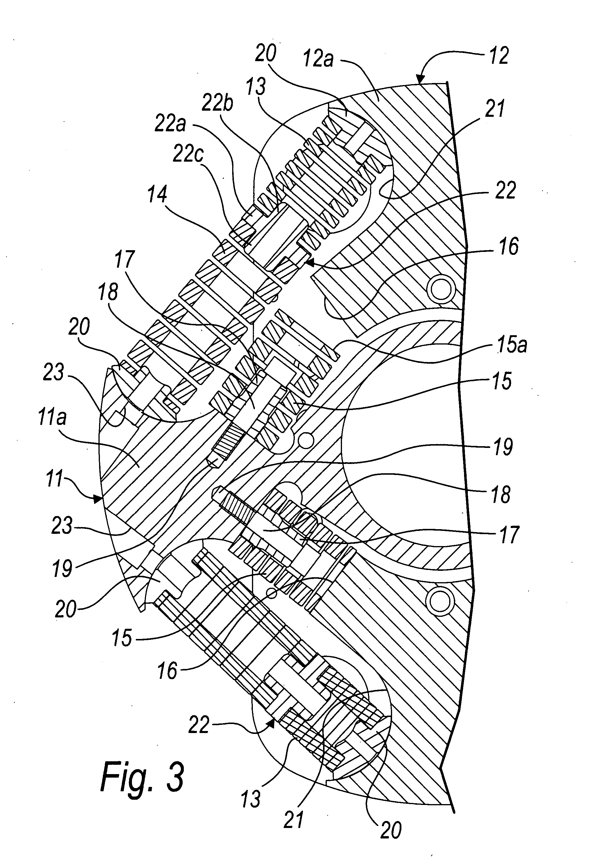 Device for combined rotation of a shaft about its own axis