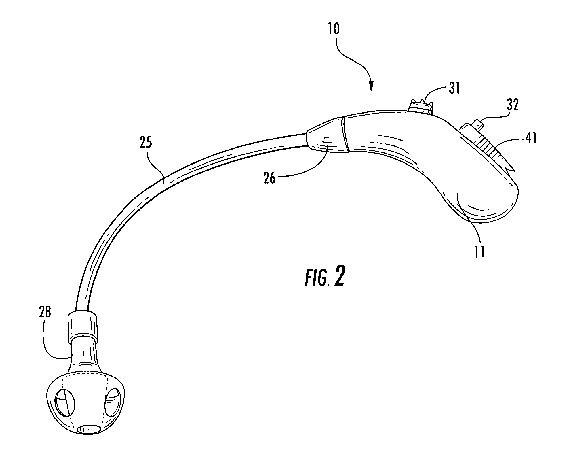 Behind-the-ear hearing aid with integrally-molded instrument case