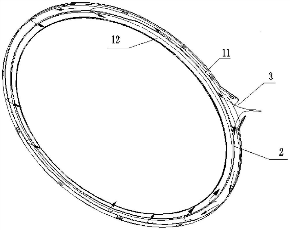 A water flow outer tub cover and washing machine