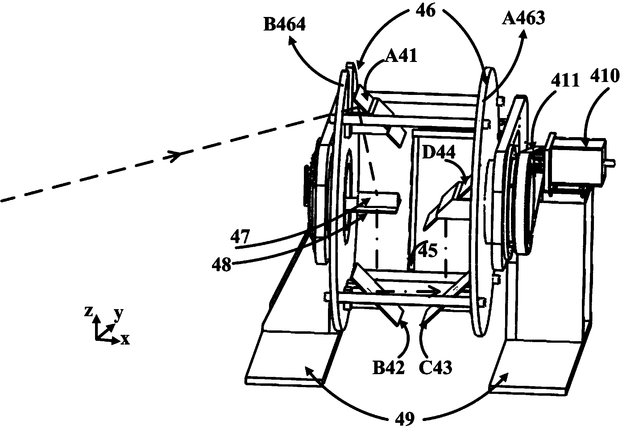 Full-angle fluorescent molecular tomography imaging device based on rotating mirror