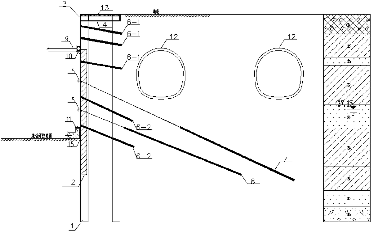 A foundation pit support system and its construction method