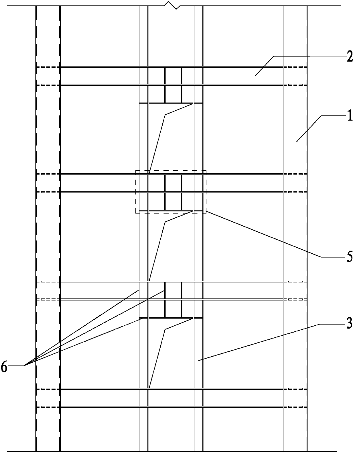 Cave mouth structure of steel-plate shear wall