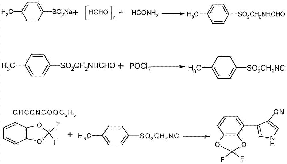 Synthetic method of 4-(2,2-difluoro-1,3-benzodioxole-4-yl)pyrrole-3-nitrile