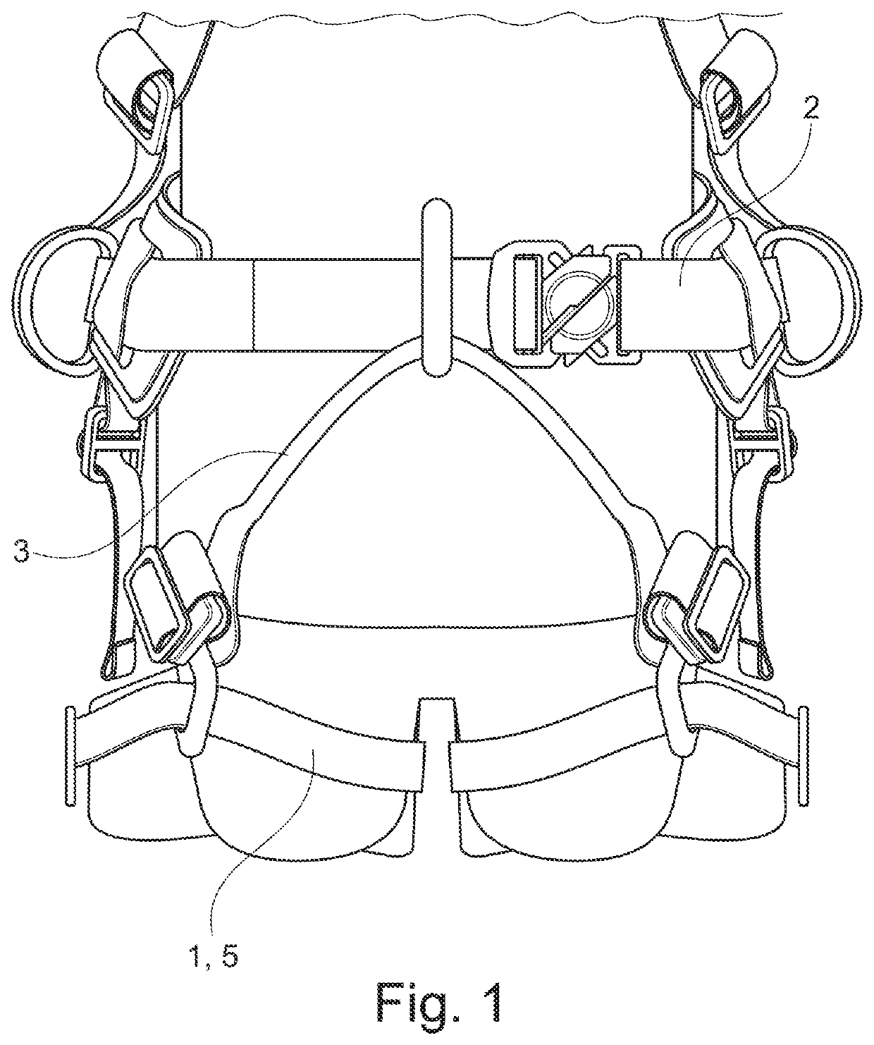 Harness for attachment to a person to be secured having a belay loop