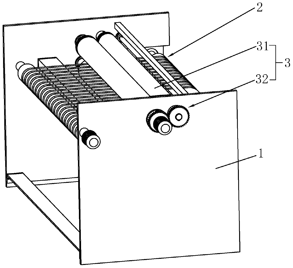 Laminating machine and its gluing device