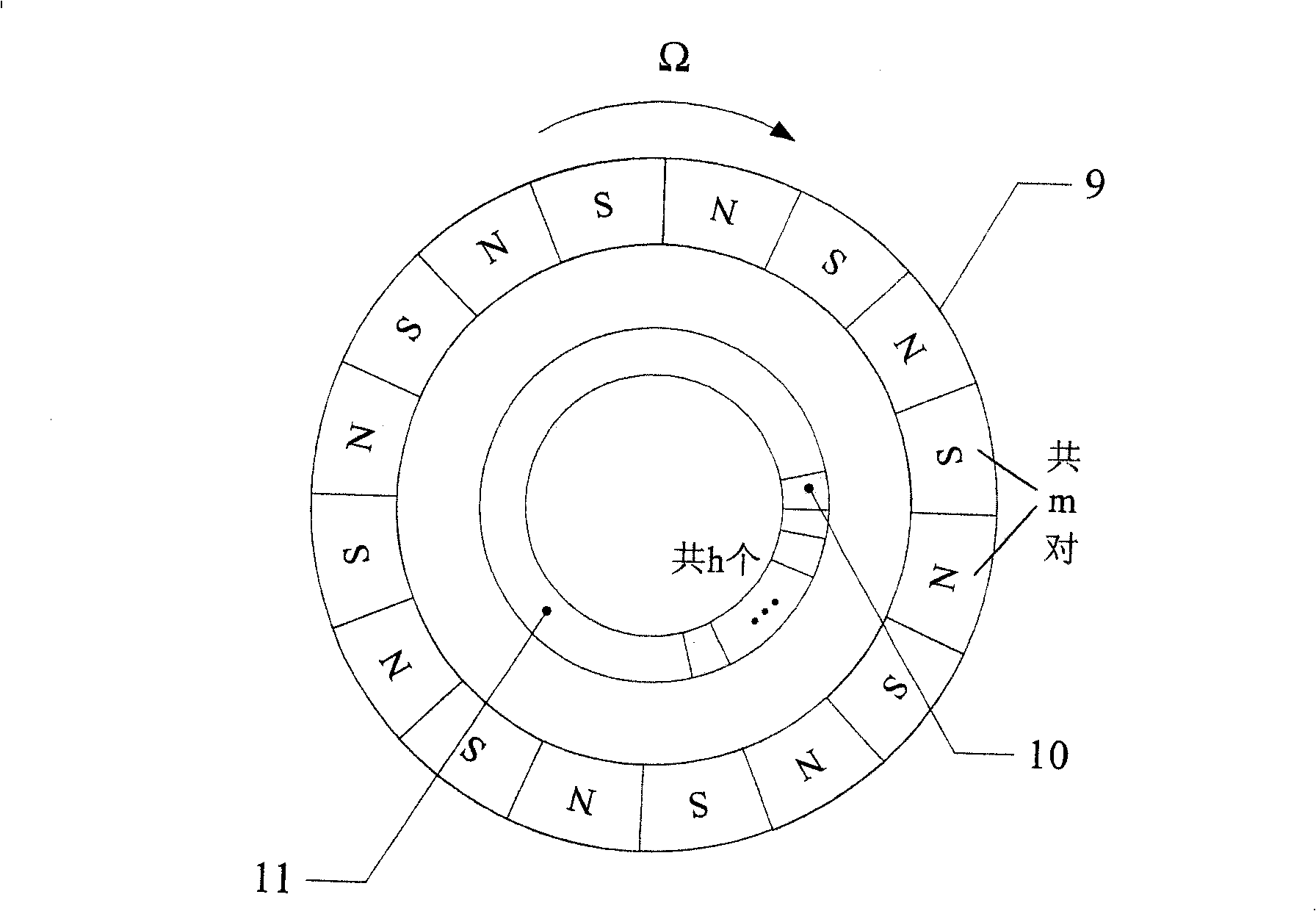 Device for discriminating rotar position of magnet suspension flywheel