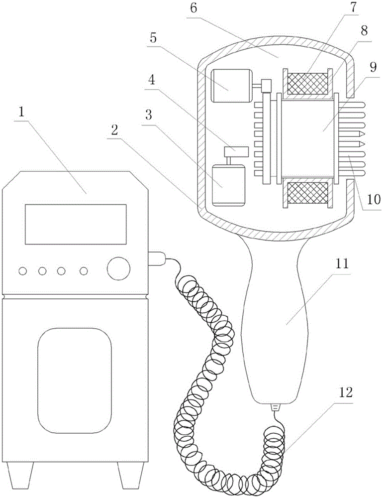 Beam magnetic field electromagnetic therapy instrument