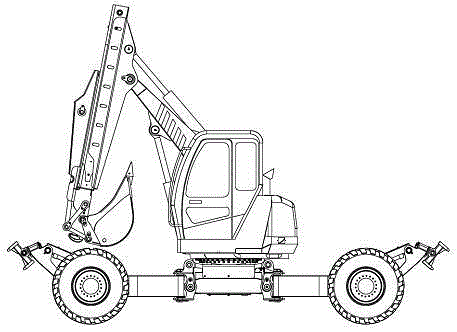 A four-leg walking excavator