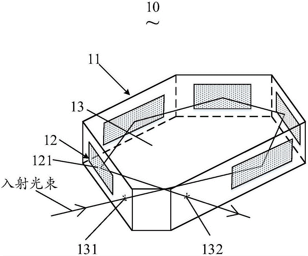 Polygonal laser gain structure, laser oscillator and laser amplifier