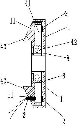 Sensing element with unevenly distributed multiple magnetic sheet locations and magnetic flux inside casing