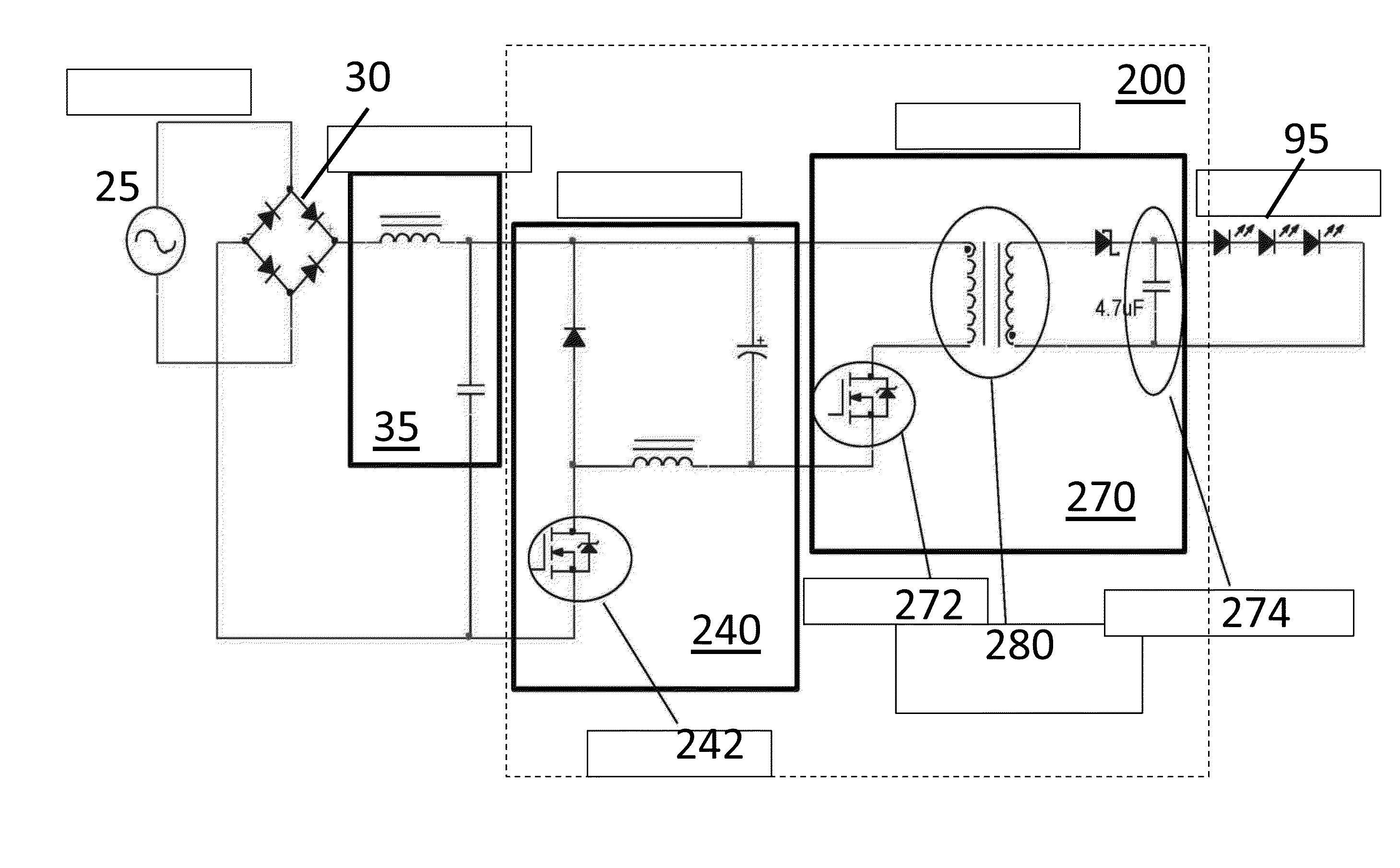 Single-stage ac-dc power converter with flyback pfc and selectable dual output current