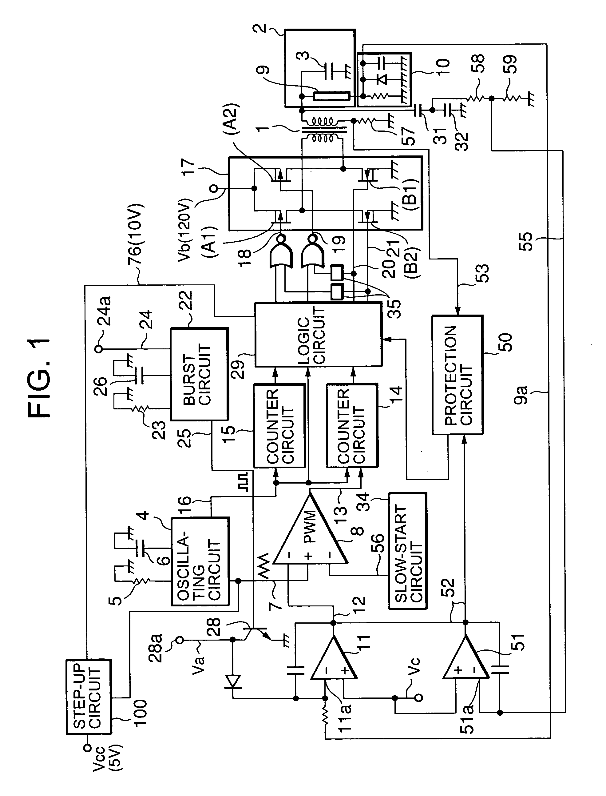 Inverter circuit for lighting discharge lamps with reduced power consumption