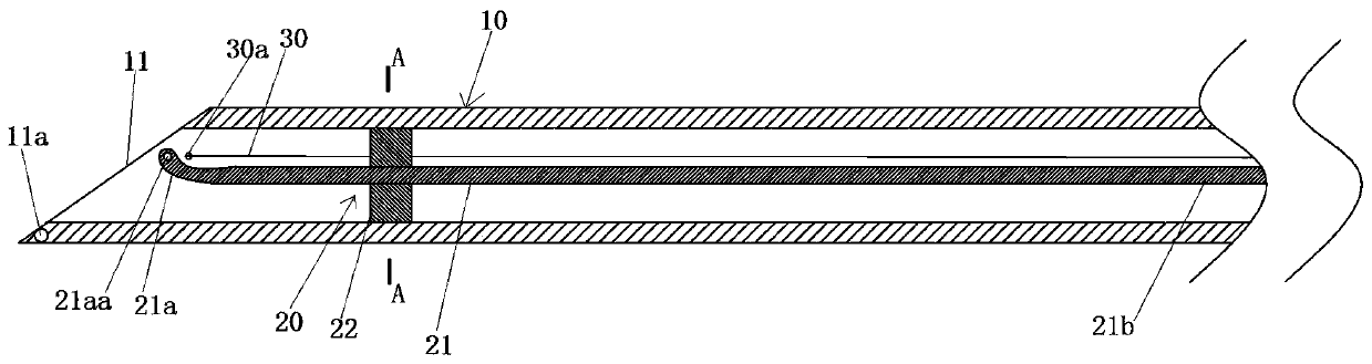 Puncture catheterization device for erector spinae plane blockage under ultrasonic guide and medicine injection method using same