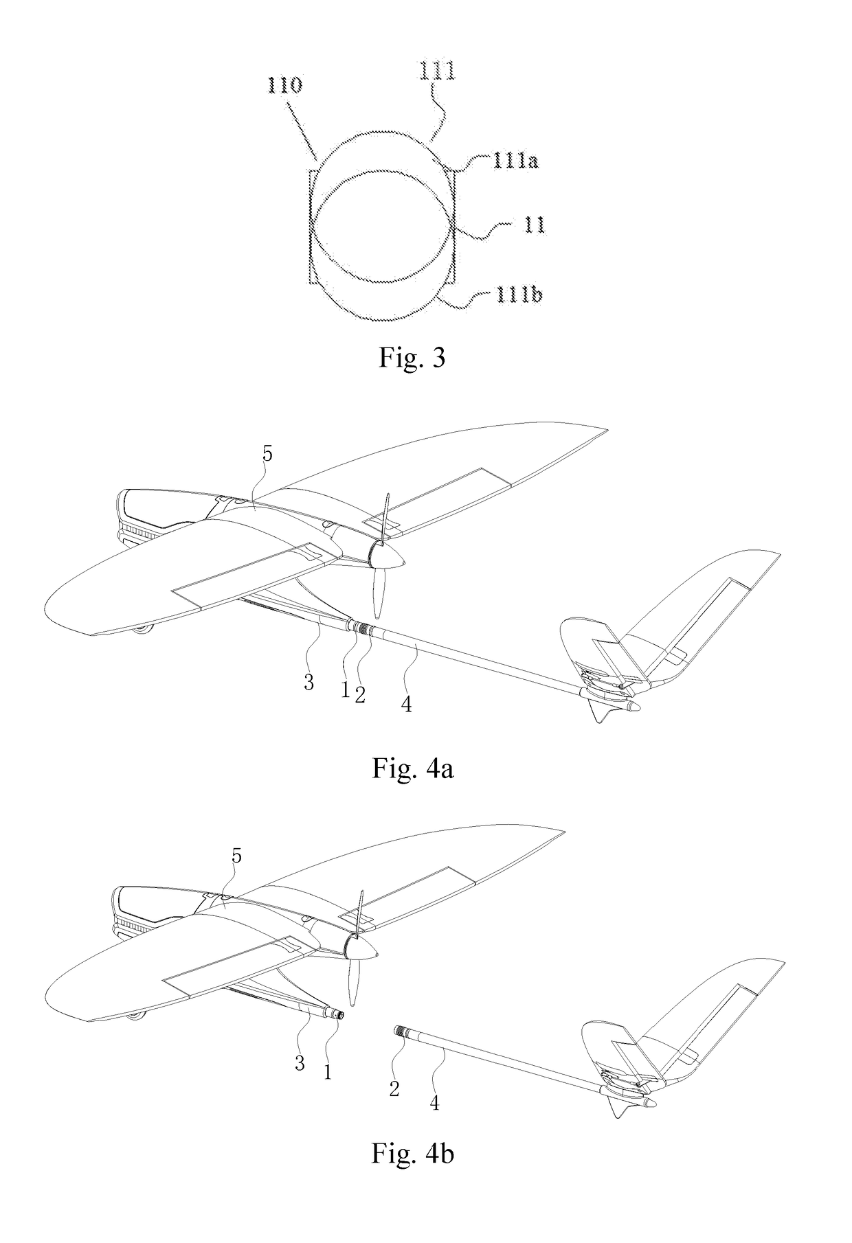 Electrical connection structure, tail rod quick release structure and UAV having the same