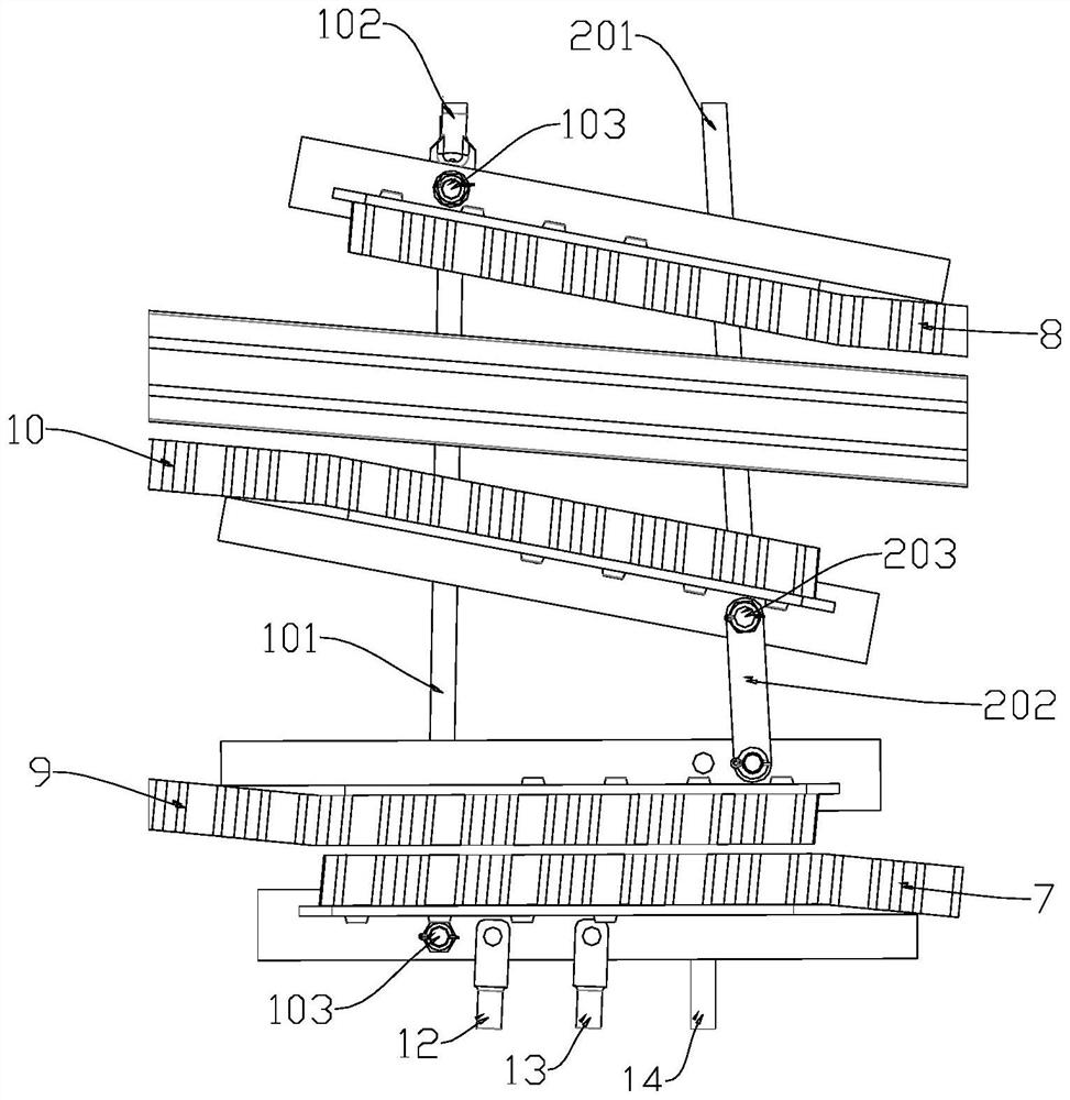 A movable cog rail conversion device and system in the cog track branch area