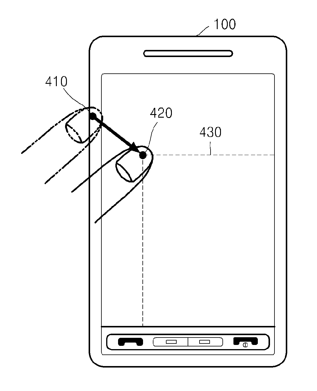 Method and apparatus for selecting region on screen of mobile device