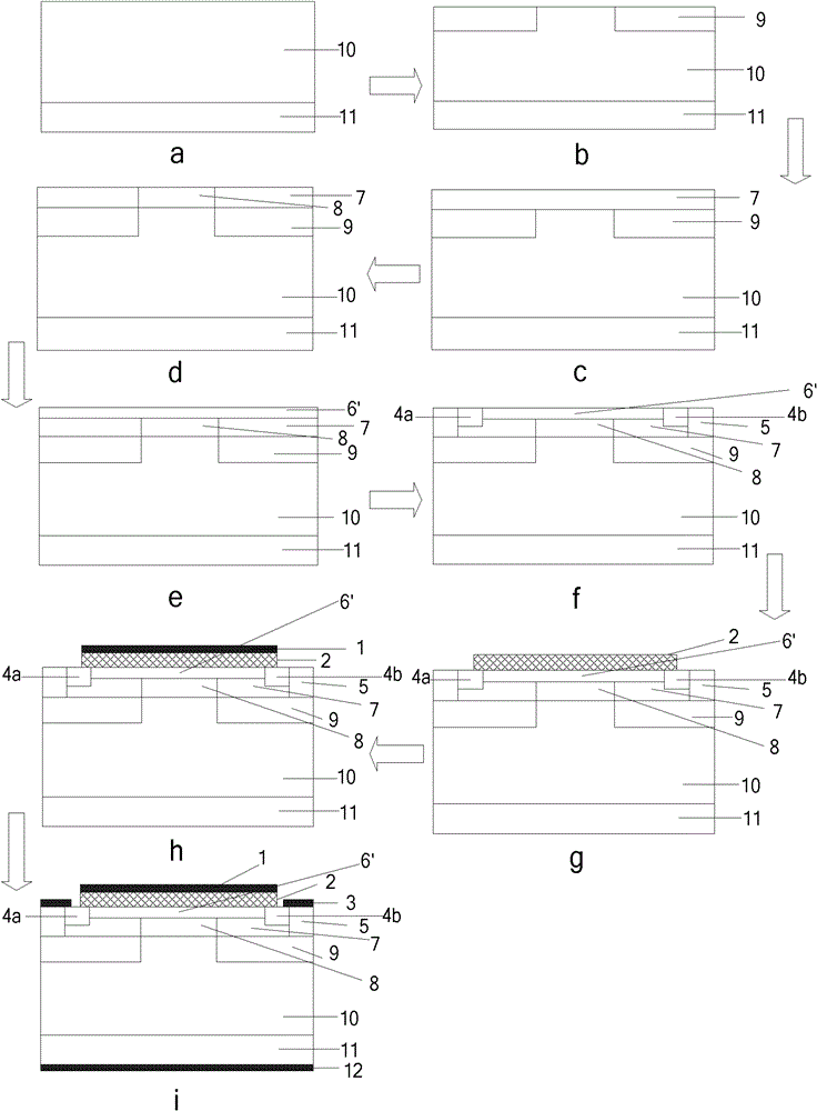 N-channel accumulative SiC IEMOSFET (Implantation and Epitaxial Metal-Oxide-Semiconductor Field Effect Transistor) device and manufacturing method thereof