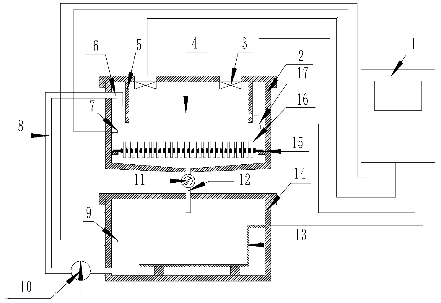 Periodic soaking accelerated corrosion test system for metal material and metal protective coating and application thereof