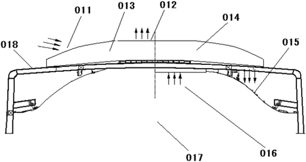 Sunken overhead passenger car air conditioner