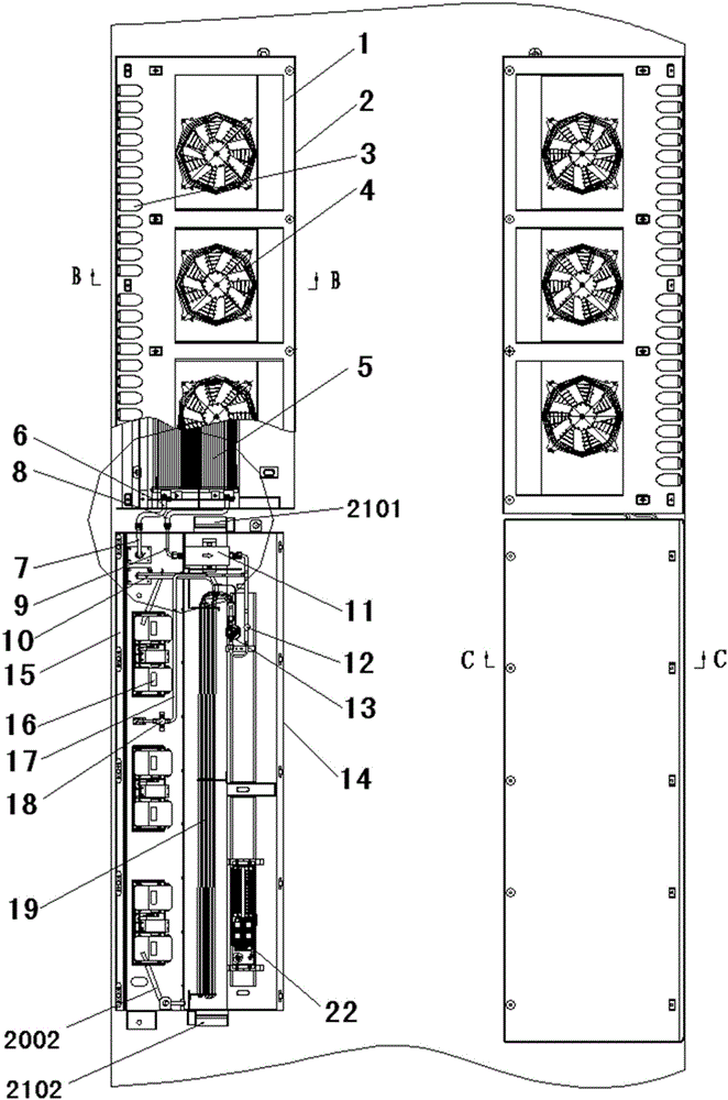 Sunken overhead passenger car air conditioner