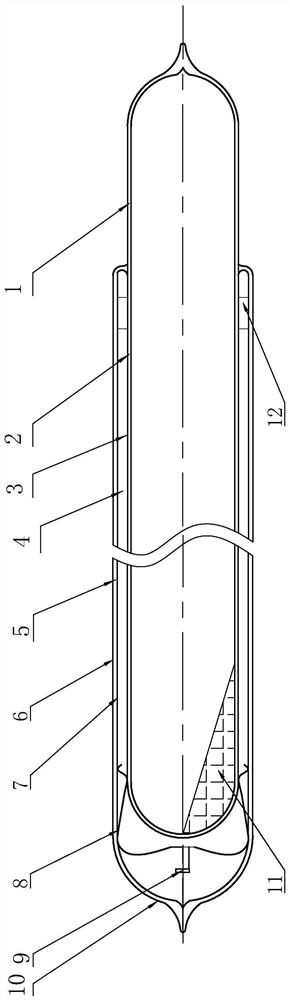 All-glass heat pipe medium-temperature evacuated solar collecting pipe