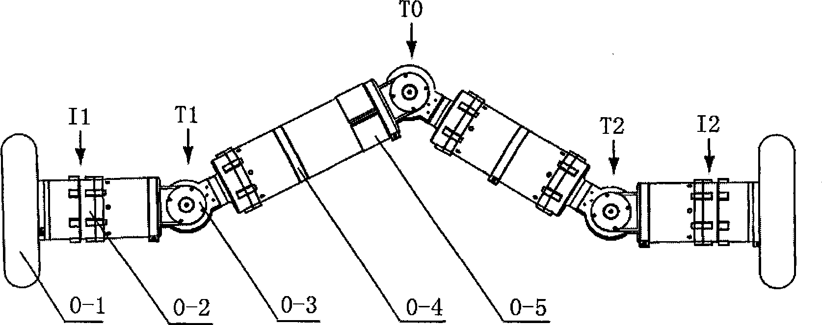 Modular double-wheel driven mobile robot capable of changing wheel span and wheel direction