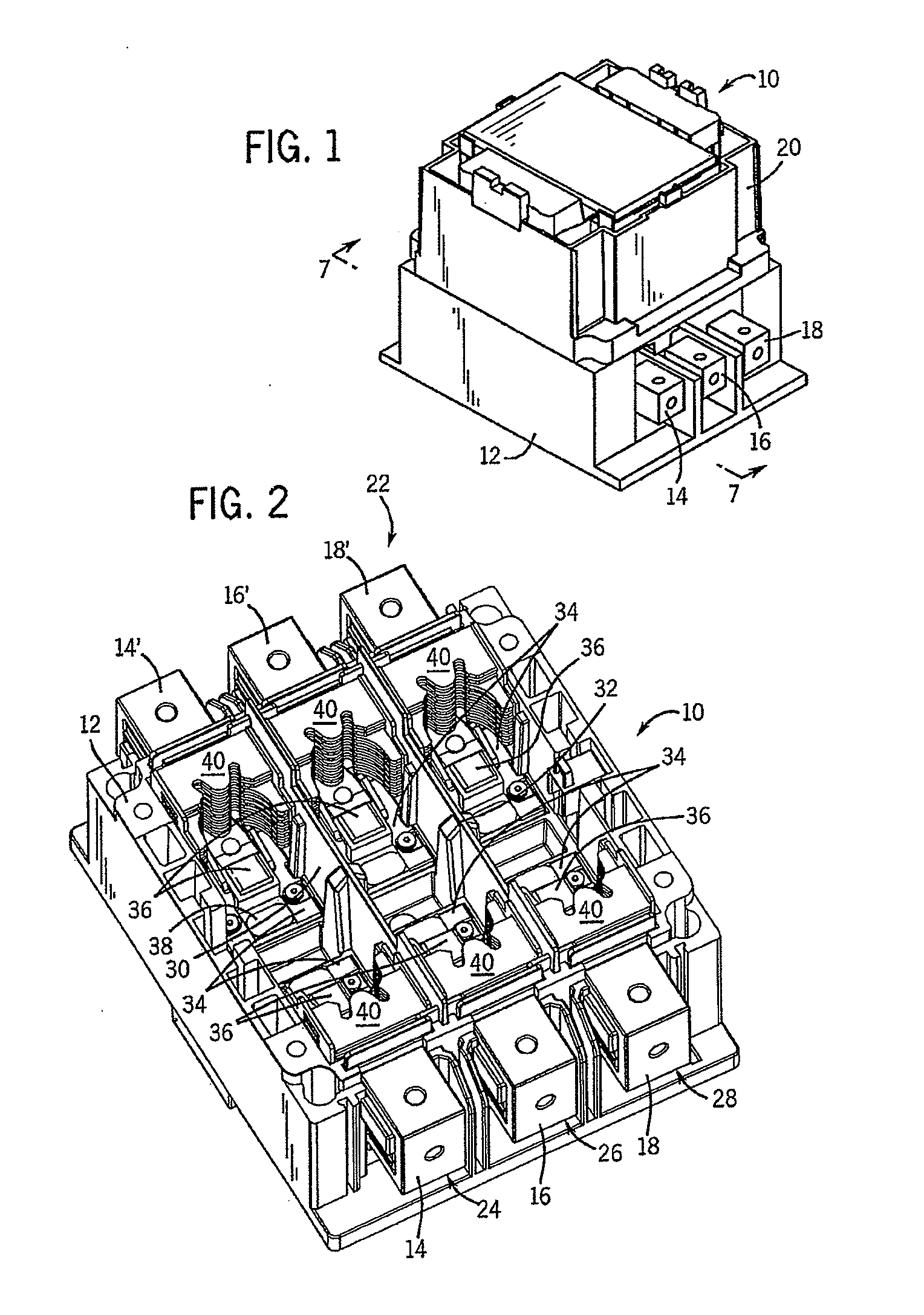 Contactor assembly with arc steering system