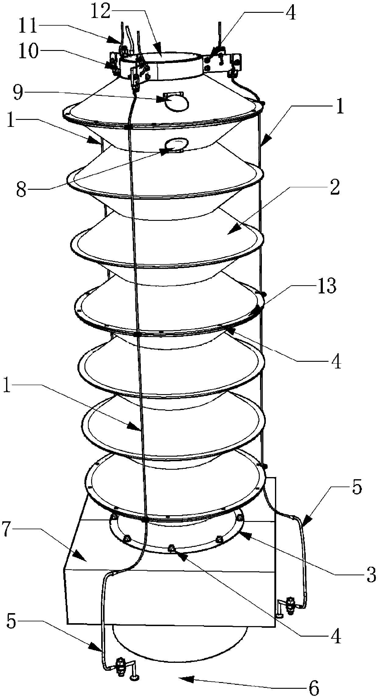 Mounting method of large storage tank floating tray guide pipe flexible sealing device