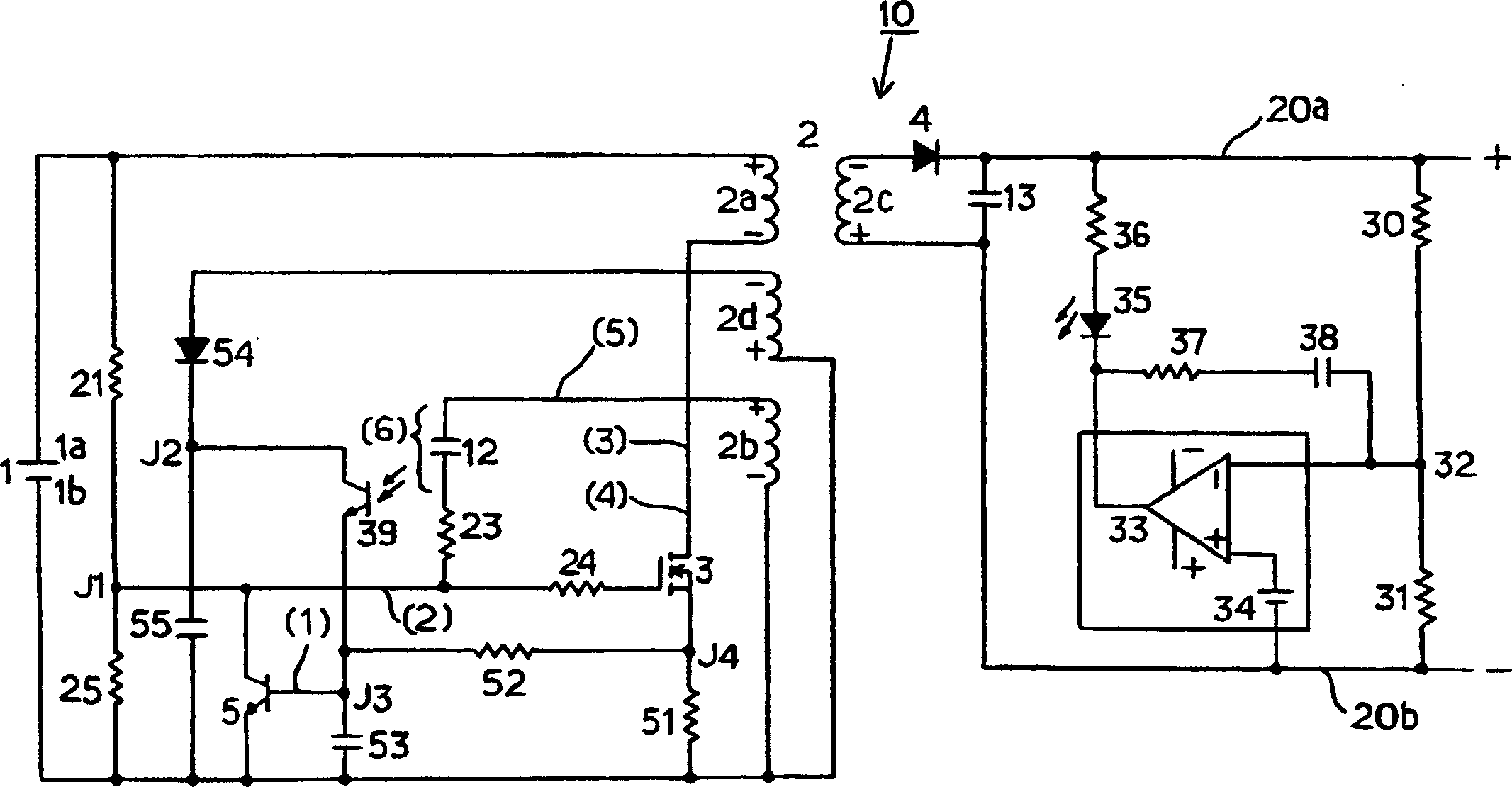 Self-excited switching power supply circuit