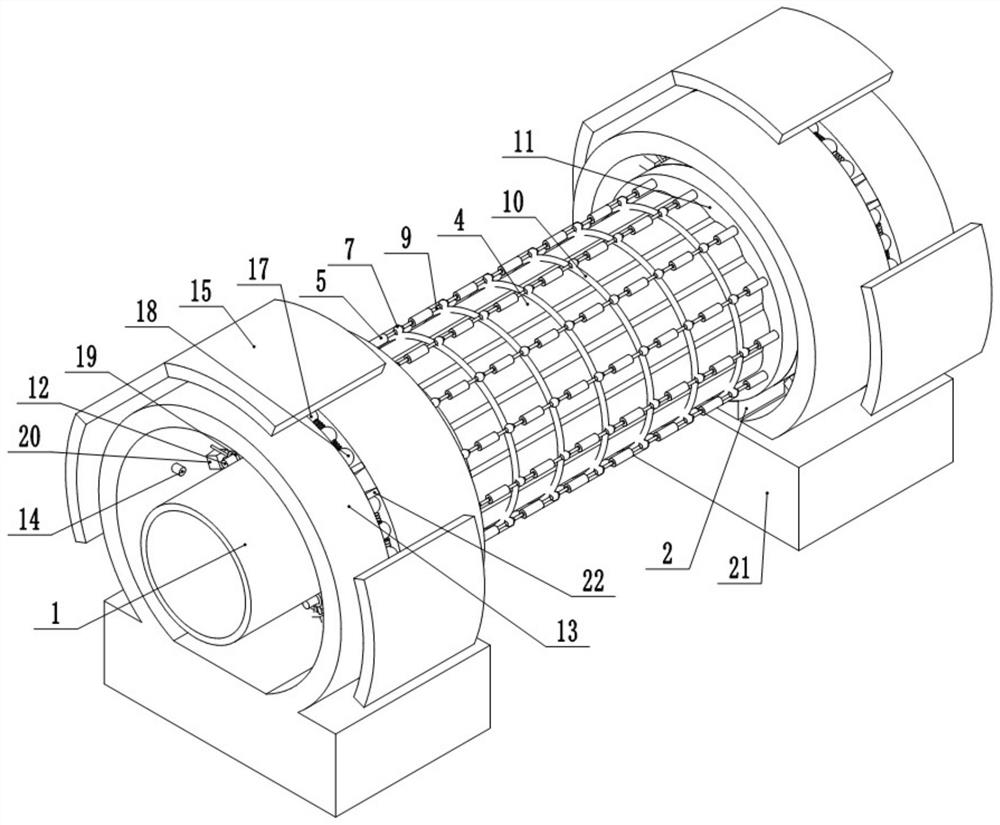A gas pipeline large displacement protection device