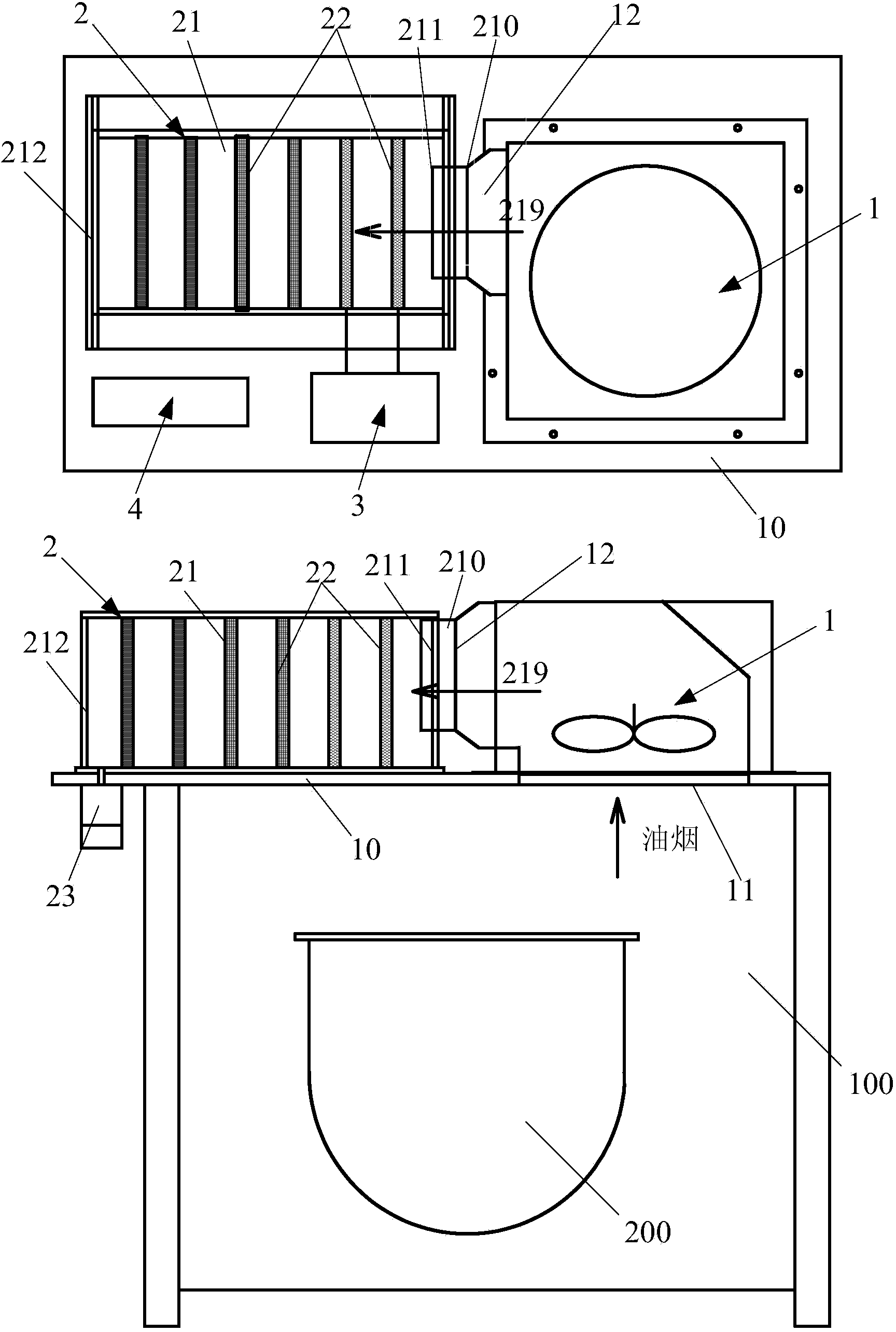 Cooking fume processing device applicable to full-automatic cooker