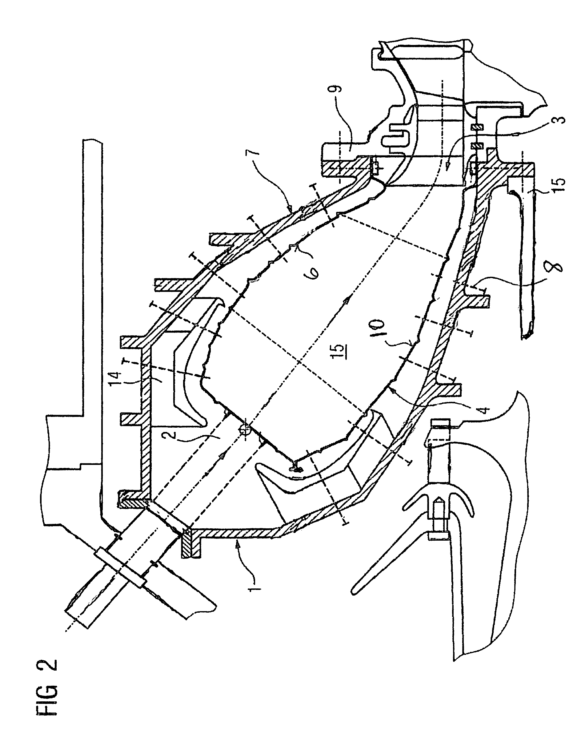 Combustion chamber for combusting a combustible fluid mixture