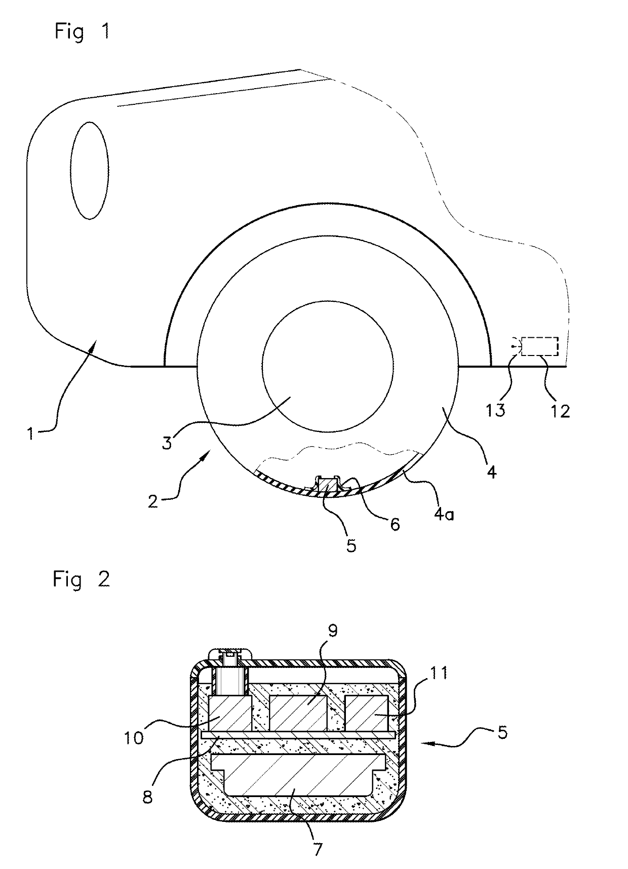 Method for controlling a processor of an electronic enclosure mounted on a wheel of a motor vehicle