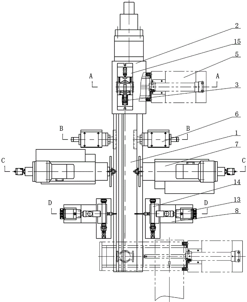 Machining automatic assembly line for inlet and outlet connecting flange on valve body