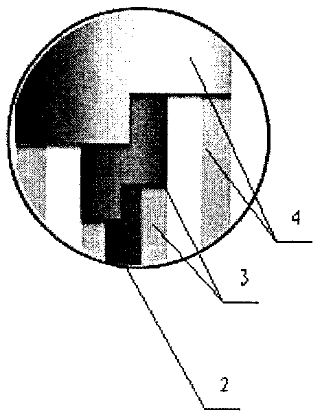 Vertically grounding down-leading method for center of composite material tower and tower thereof