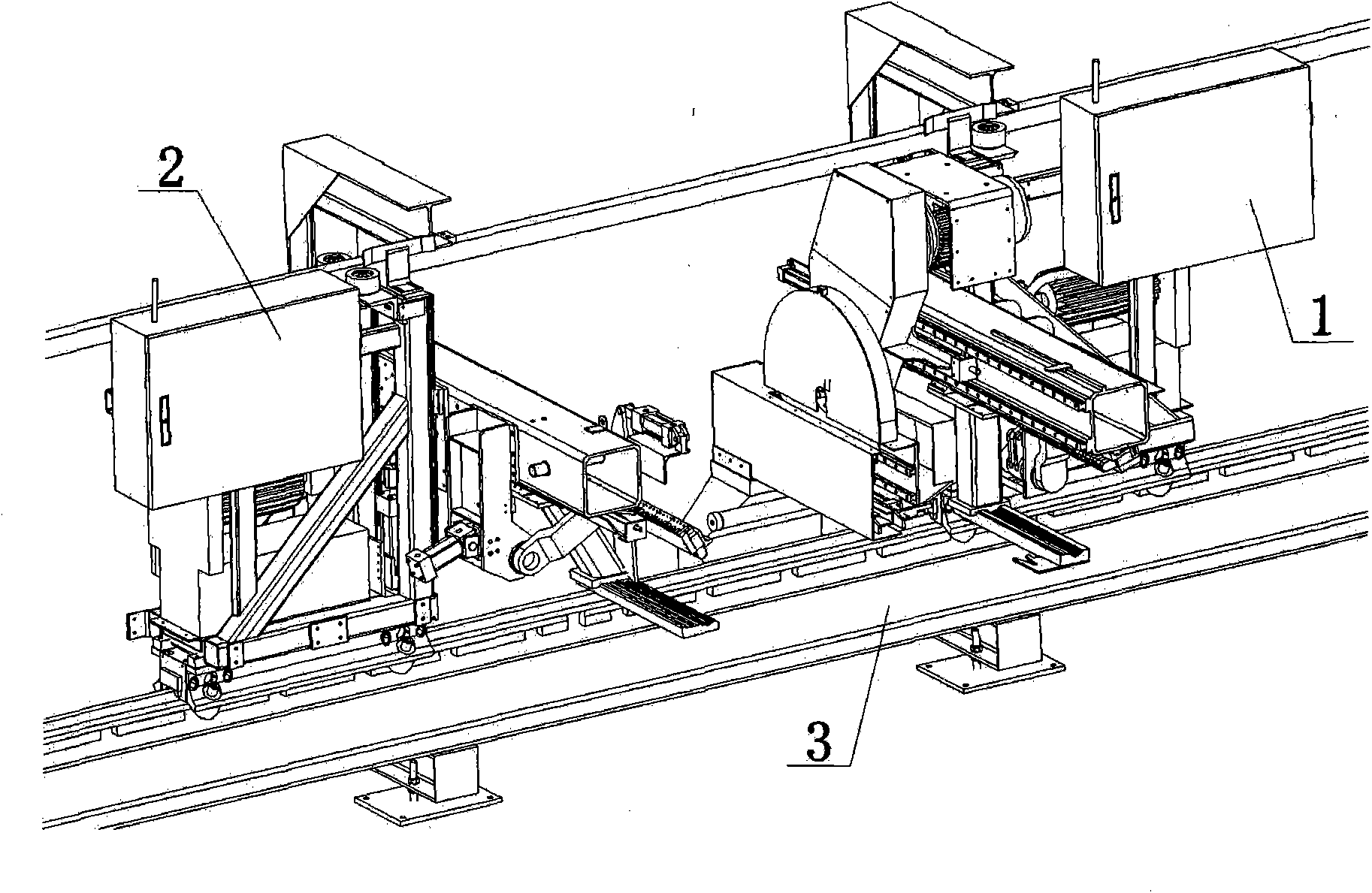 Process flow of single-track double-end dragger with flying saw
