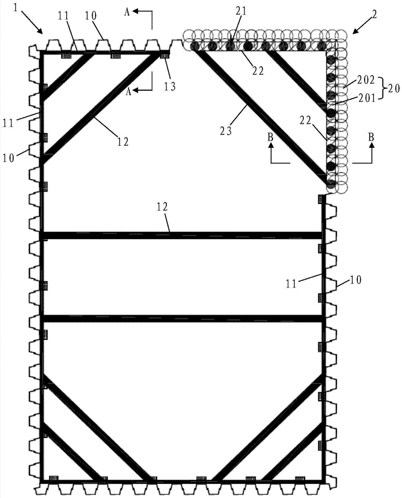 Pit-in-pit supporting structure and construction method of local flow-plastic muddy soil