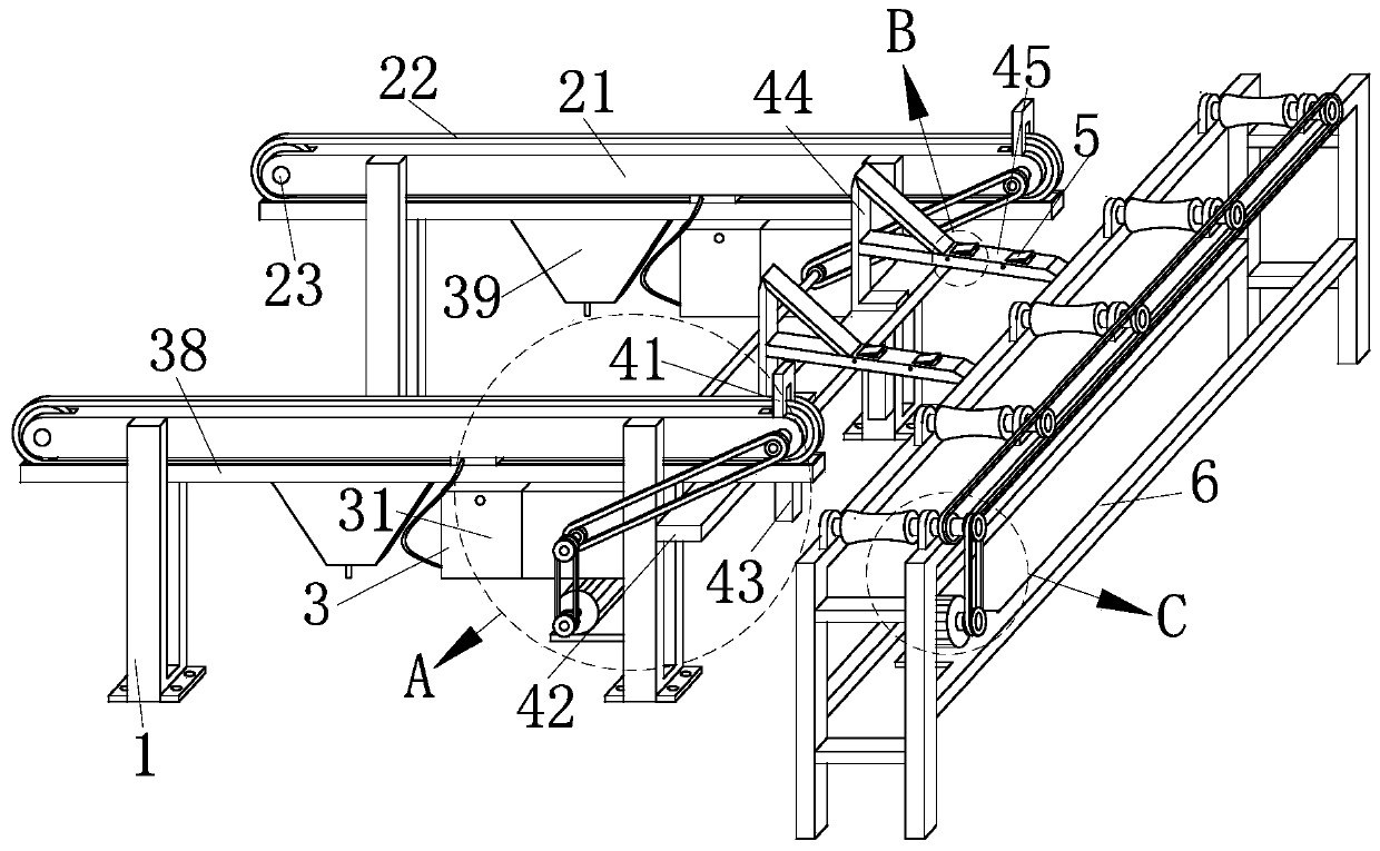 Automatic pipe feeding and steel distribution device