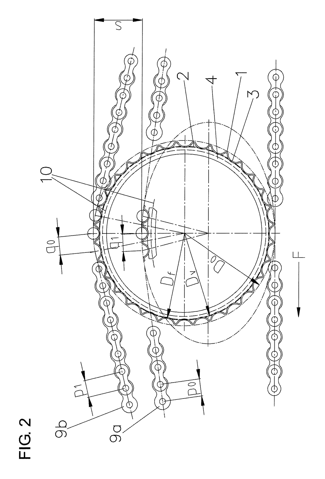 Tensioning and damping element for endless chain drive, especially for roller chain drives