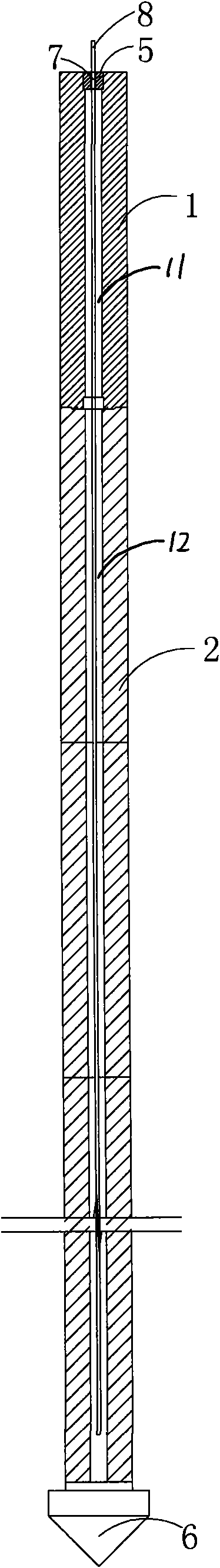 Rigid drainage pile and construction method thereof