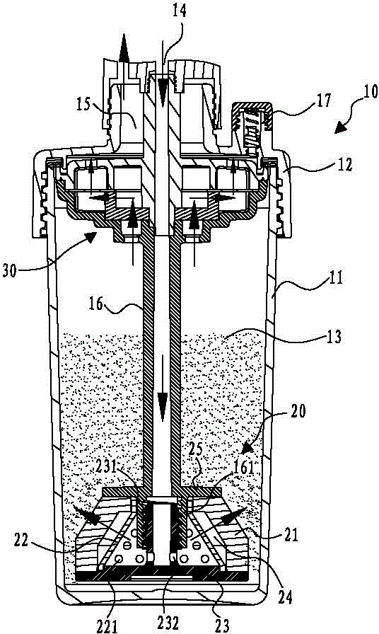 Oxygen humidifier provided with novel gas diffusion device