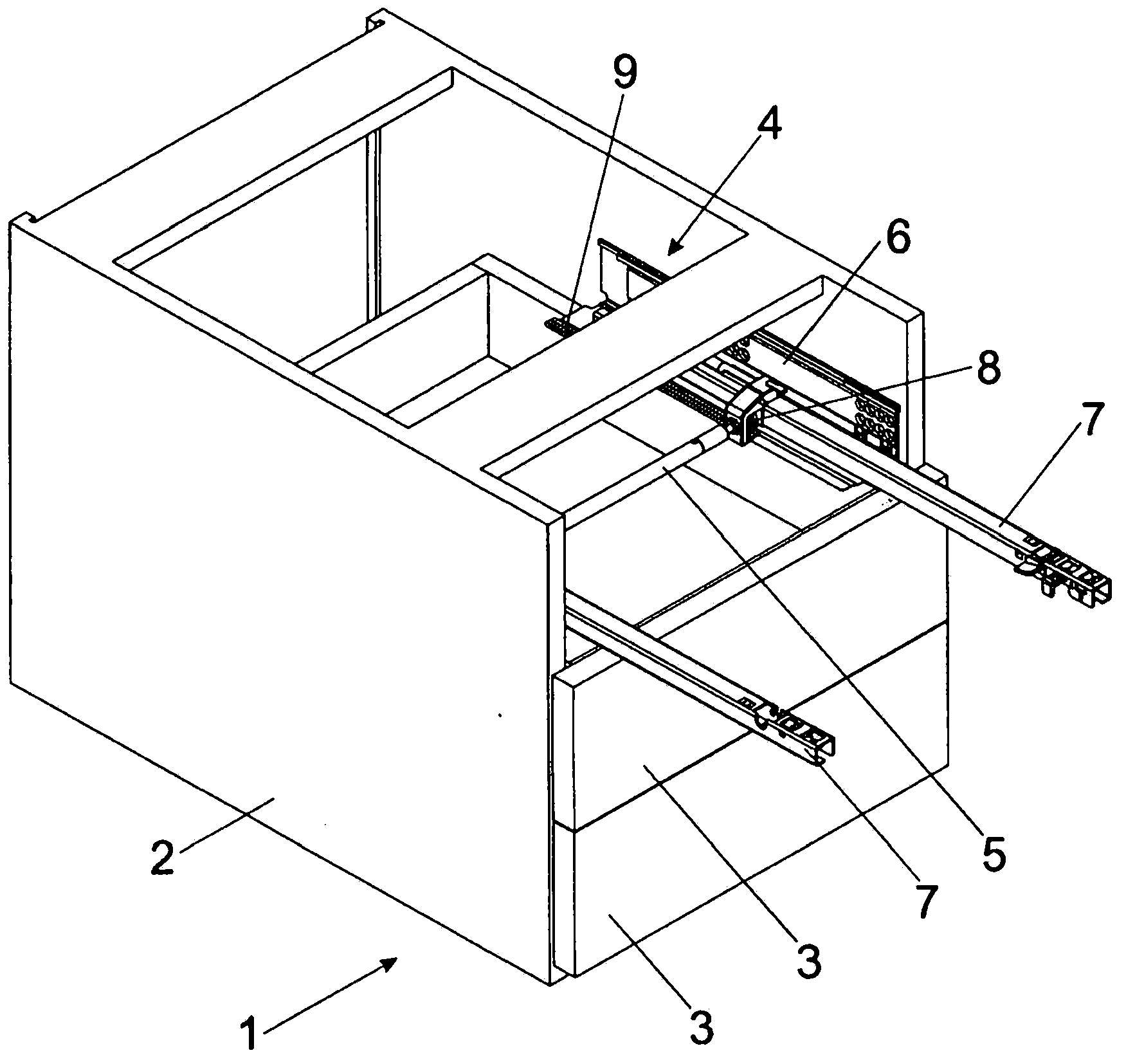 Rail system for drawers