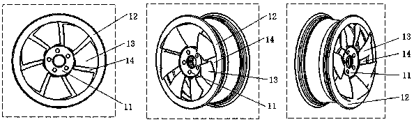 Automobile wheel hub heat dissipation method, device for realizing method and automobile